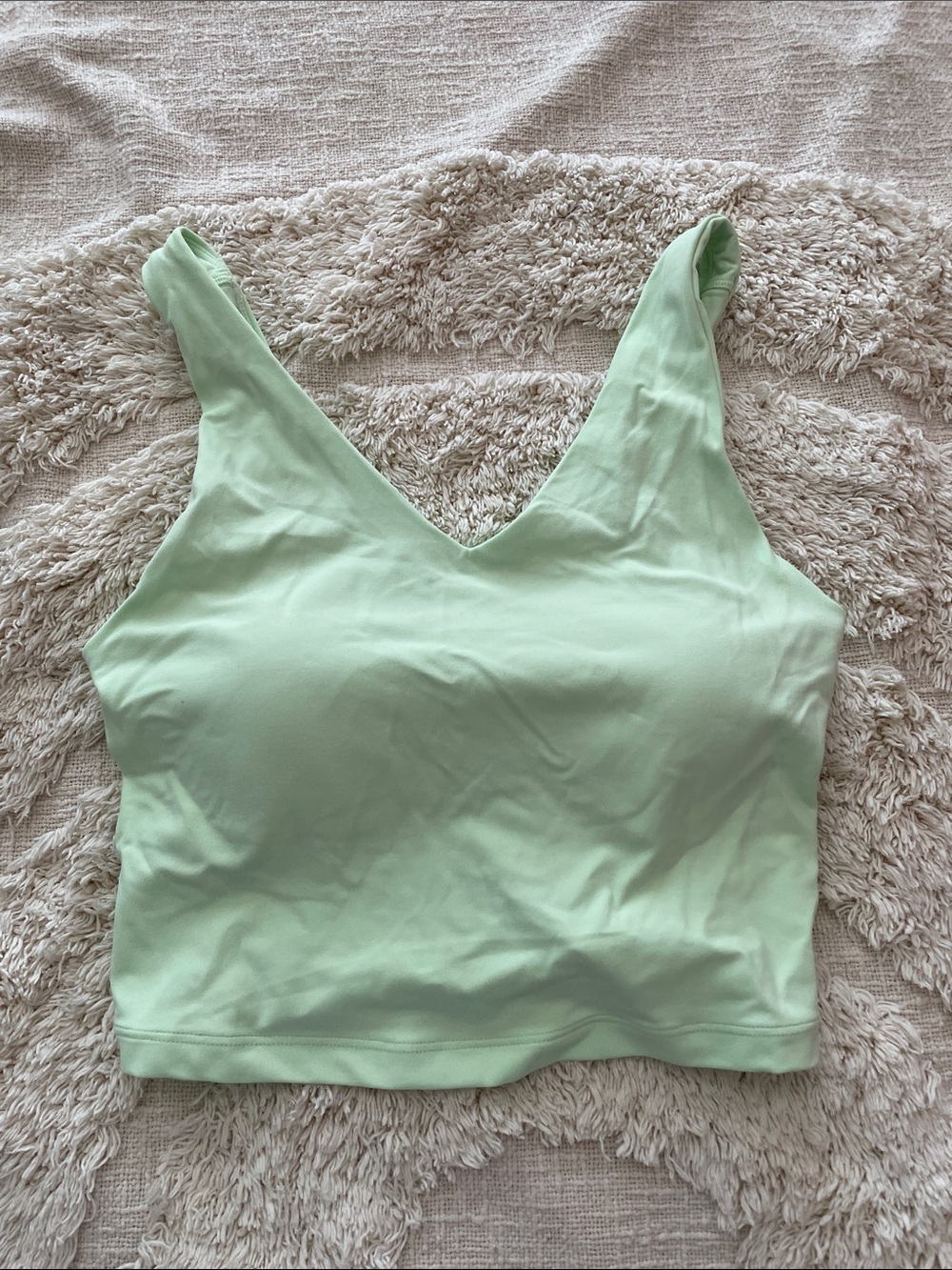 Athleta Mint Green V-Neck Crop Tank NWOT with built in pads size XS
